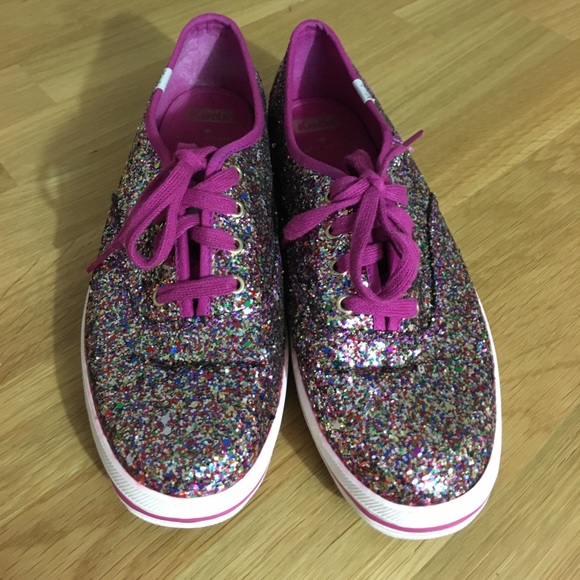 Kate Spade Glittery Keds Sz 8 - Picture 3 of 8